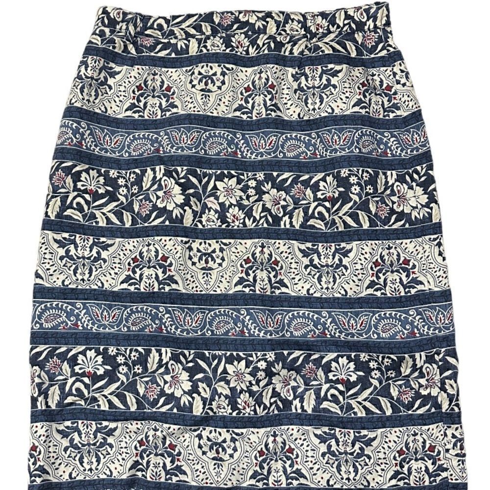 Talbots Petite Floral Canvas A-Line Skirt Size 6
